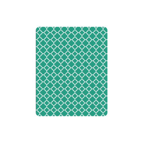 emerald green white quatrefoil classic pattern Rectangle Mousepad