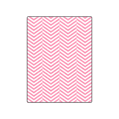 pink and white classic chevron pattern Blanket 50"x60"