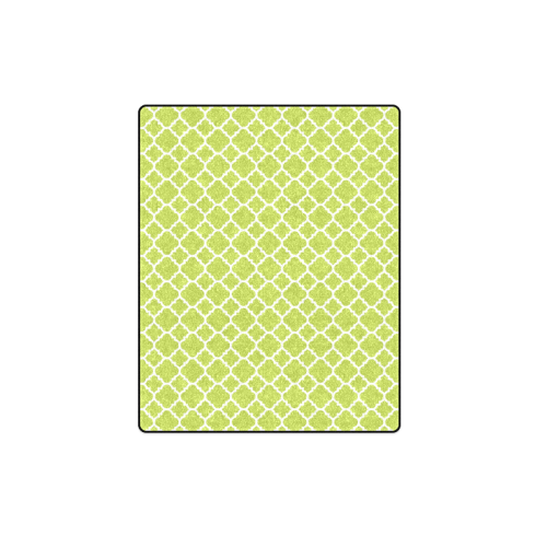 spring green white quatrefoil classic pattern Blanket 40"x50"