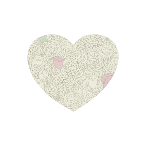 vintage flower pattern Heart-shaped Mousepad