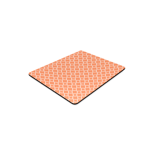 orange white quatrefoil classic pattern Rectangle Mousepad