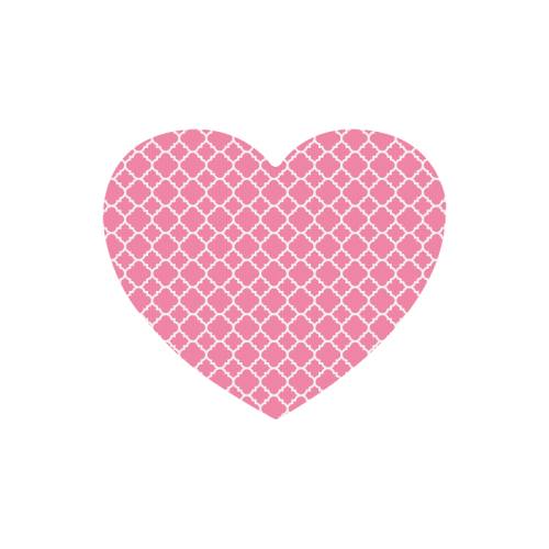 pink white quatrefoil classic pattern Heart-shaped Mousepad