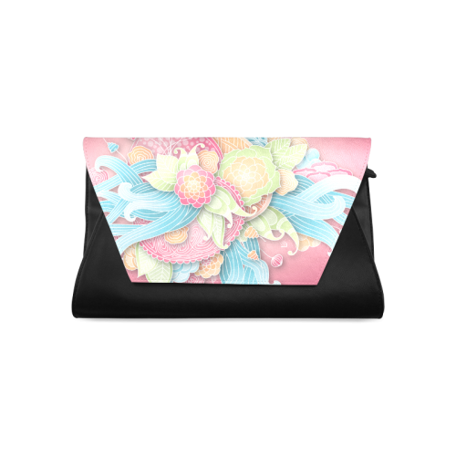 bright blue green pink yellow flowers Clutch Bag (Model 1630)