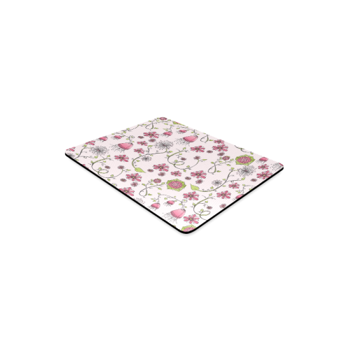 pink fantasy doodle flower pattern Rectangle Mousepad