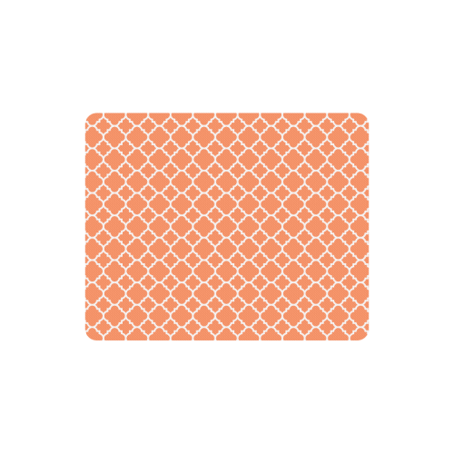 orange white quatrefoil classic pattern Rectangle Mousepad