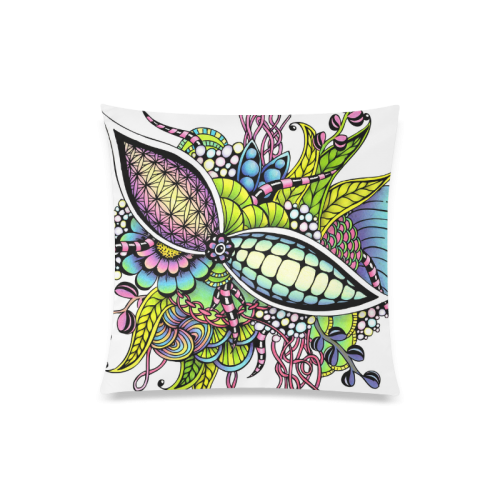 Bright fantasy flower in bright colors Custom Zippered Pillow Case 20"x20"(Twin Sides)