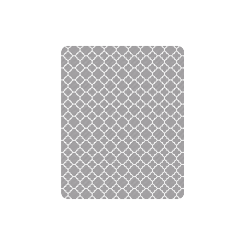 grey white quatrefoil classic pattern Rectangle Mousepad