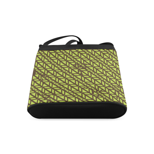 green geometric pattern Crossbody Bags (Model 1613)