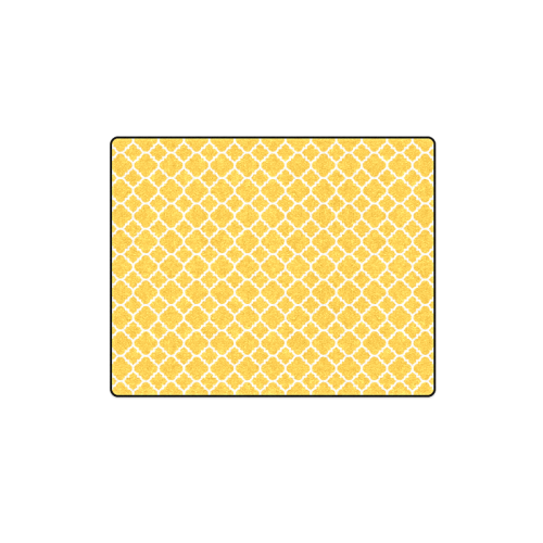 sunny yellow white quatrefoil classic pattern Blanket 40"x50"