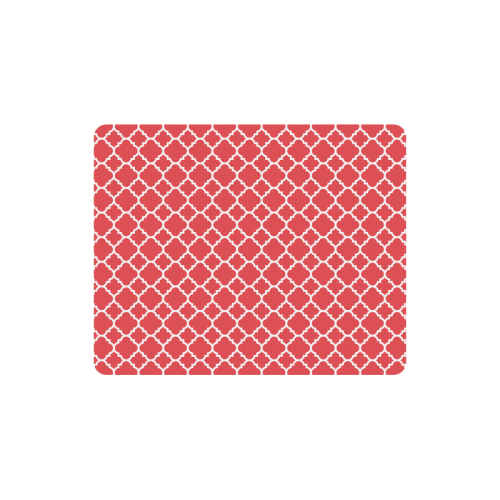 red white quatrefoil classic pattern Rectangle Mousepad