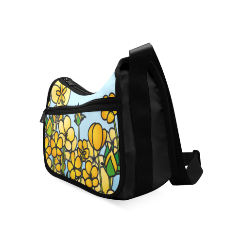 buttercup flower field yellow floral arrangement Crossbody Bags (Model 1616)