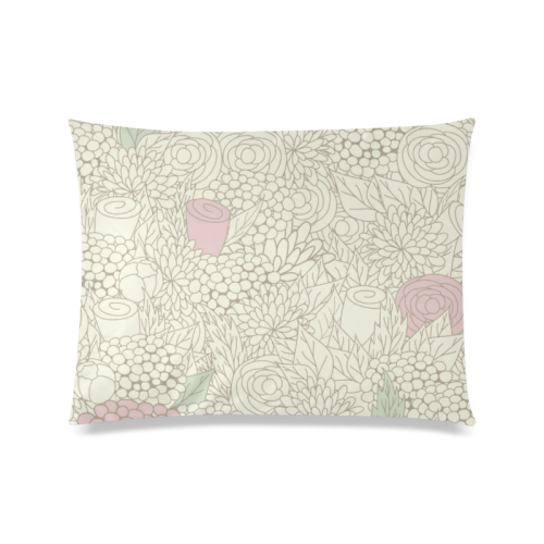 vintage flower pattern Custom Zippered Pillow Case 20"x26"(Twin Sides)