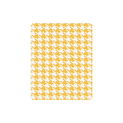 sunny yellow and white houndstooth classic pattern Rectangle Mousepad