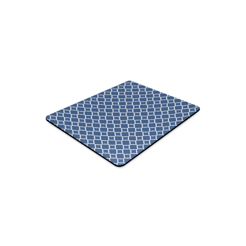 dark blue white quatrefoil classic pattern Rectangle Mousepad