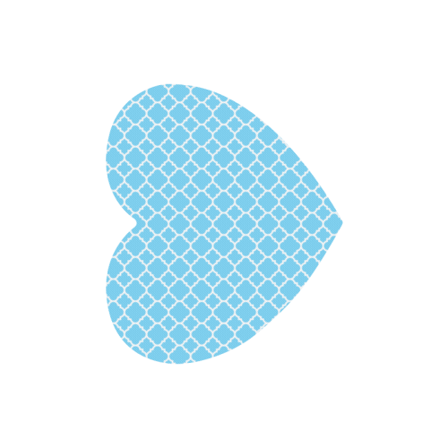 bright blue white quatrefoil classic pattern Heart-shaped Mousepad