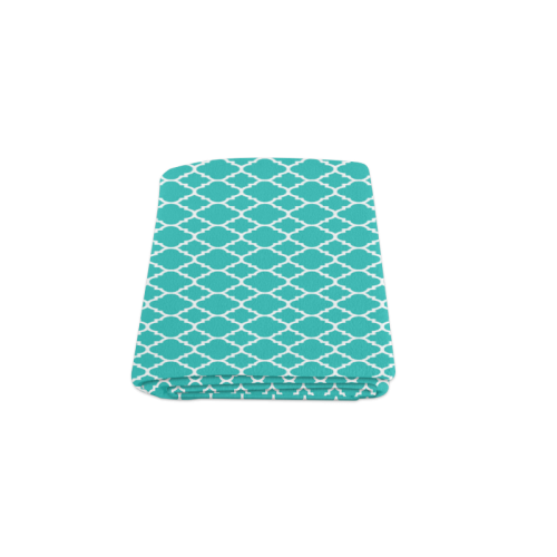 turquoise white quatrefoil classic pattern Blanket 50"x60"