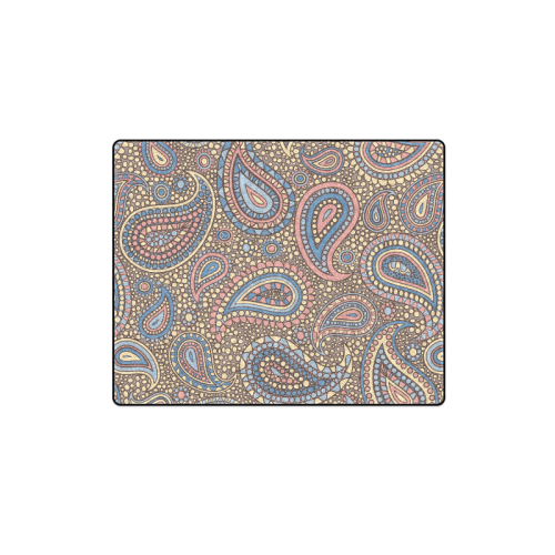 yellow blue pink paisley mosaic pattern Blanket 40"x50"