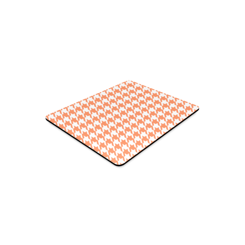 orange and white houndstooth classic pattern Rectangle Mousepad