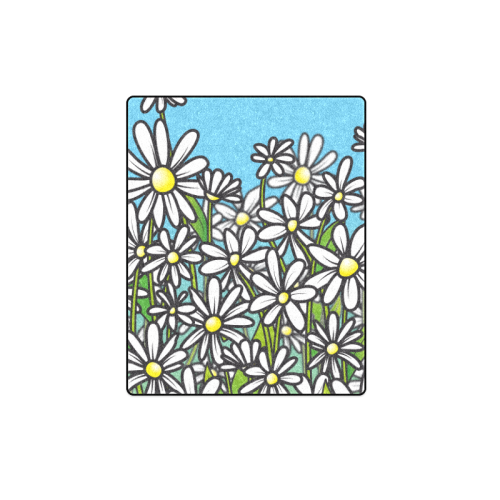 white daisy field flowers Blanket 40"x50"