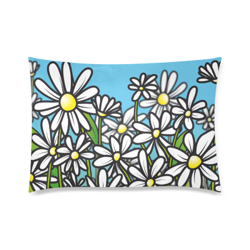 white daisy field flowers Custom Zippered Pillow Case 20"x30"(Twin Sides)