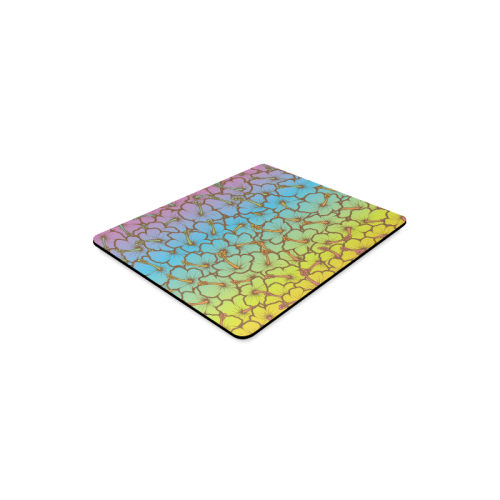 rainbow hibiscus flowers Rectangle Mousepad