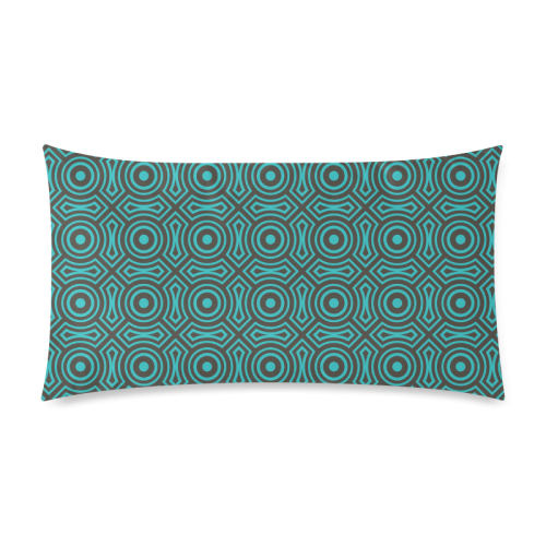 blue geometric pattern Rectangle Pillow Case 20"x36"(Twin Sides)
