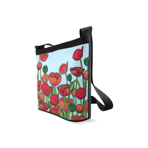 field of poppy flowers red floral Crossbody Bags (Model 1613)