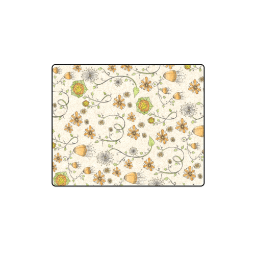 yellow orange fantasy doodle flower pattern Blanket 40"x50"