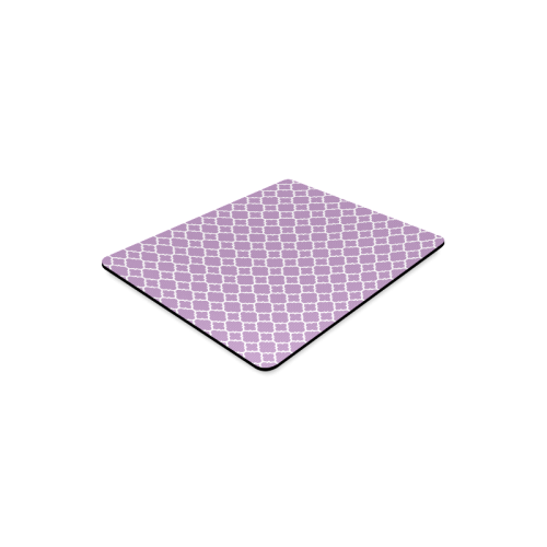 purple lilac white quatrefoil classic pattern Rectangle Mousepad