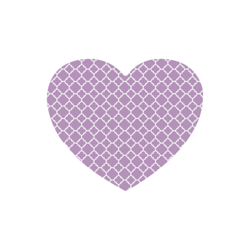 purple lilac white quatrefoil classic pattern Heart-shaped Mousepad