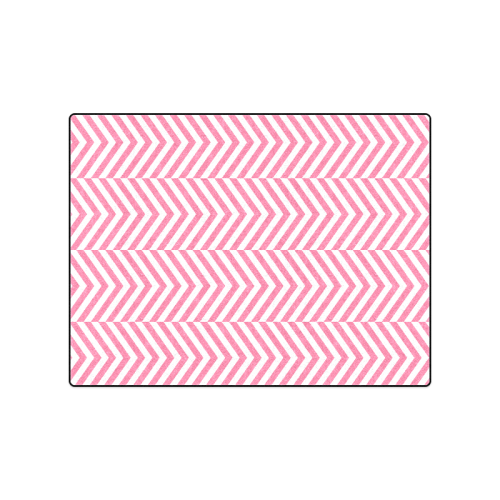 pink and white classic chevron pattern Blanket 50"x60"