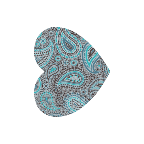 blue paisley mosaic design Heart-shaped Mousepad