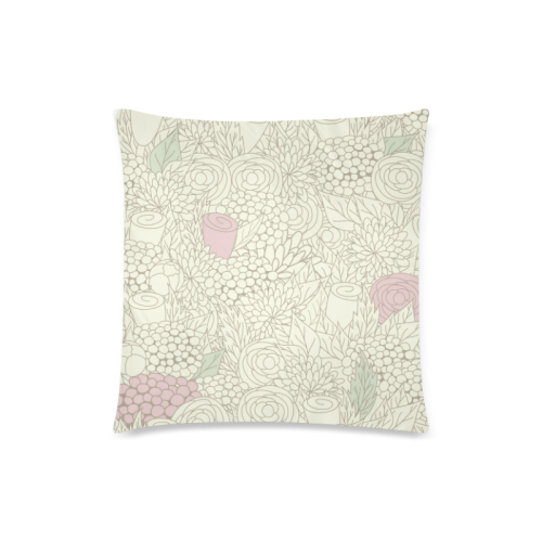 vintage flower pattern Custom Zippered Pillow Case 18"x18"(Twin Sides)