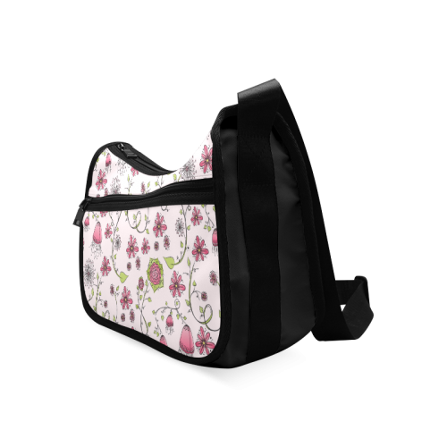 pink fantasy doodle flower pattern Crossbody Bags (Model 1616)