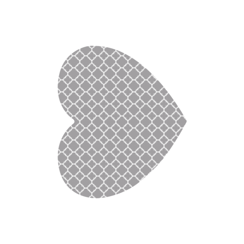 grey white quatrefoil classic pattern Heart-shaped Mousepad