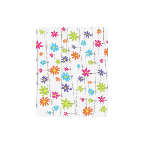 colorful flowers hanging on lines Rectangle Mousepad