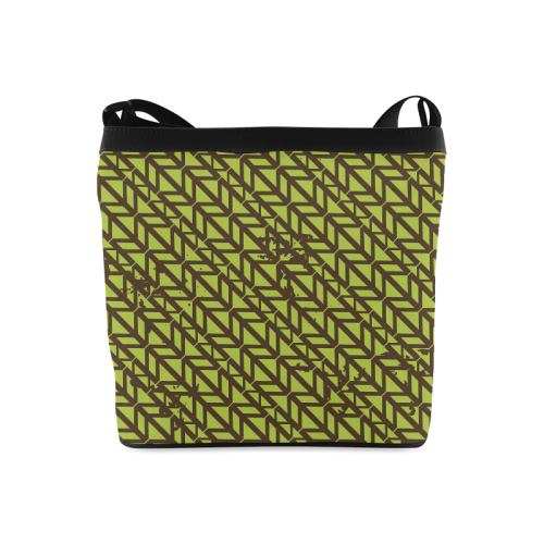 green geometric pattern Crossbody Bags (Model 1613)