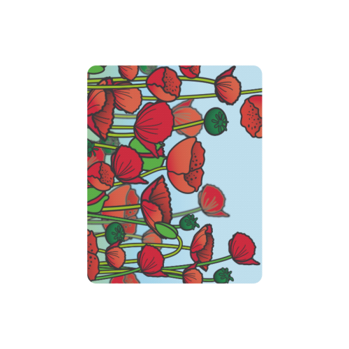 field of poppy flowers red floral Rectangle Mousepad