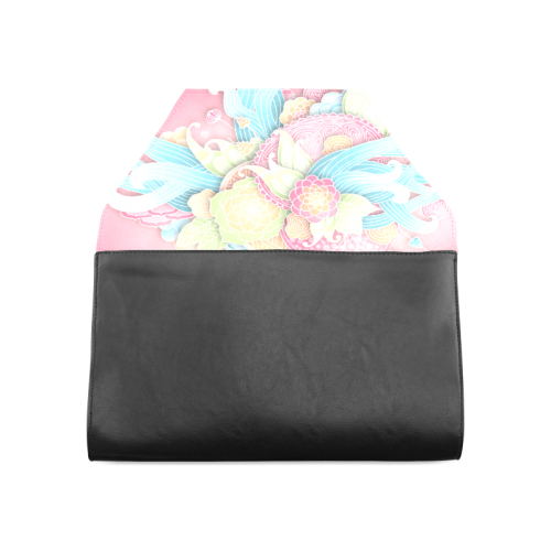 bright blue green pink yellow flowers Clutch Bag (Model 1630)