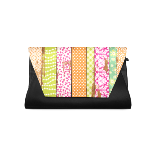 wood chipped painted patterns Clutch Bag (Model 1630)