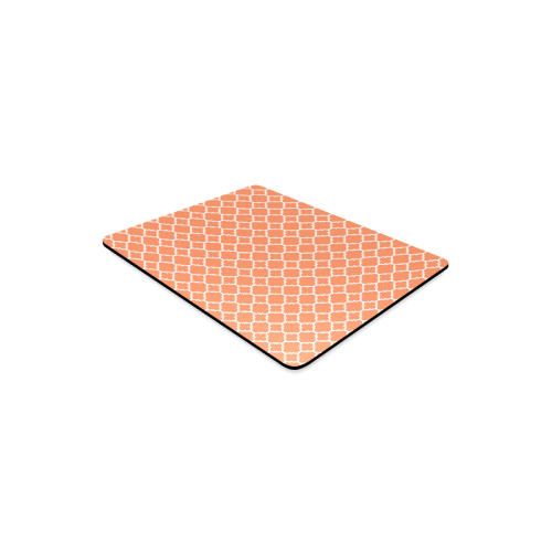 orange white quatrefoil classic pattern Rectangle Mousepad