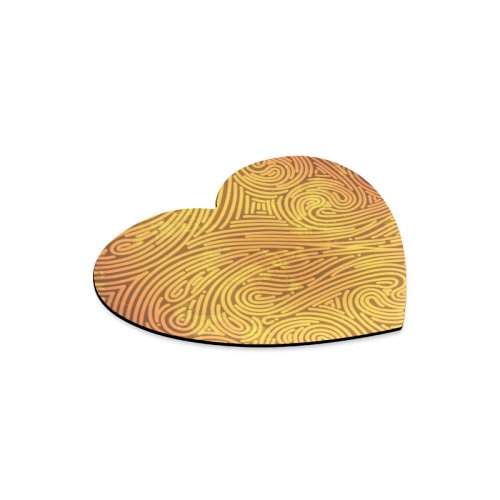 gold leaf abstract pattern Heart-shaped Mousepad