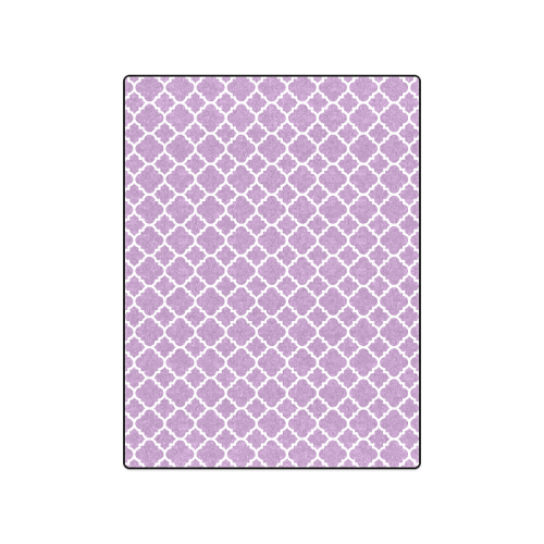 purple lilac white quatrefoil classic pattern Blanket 50"x60"