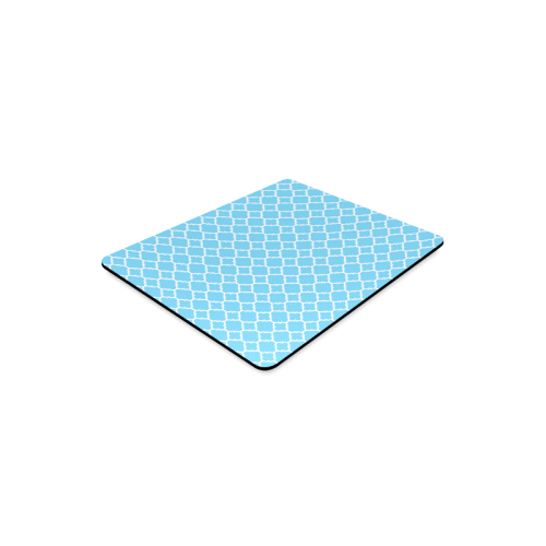 bright blue white quatrefoil classic pattern Rectangle Mousepad