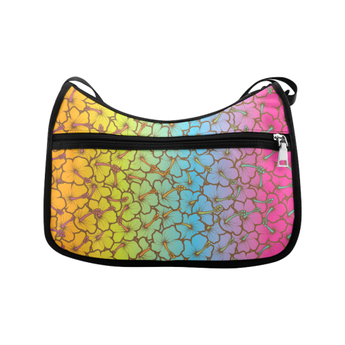 rainbow hibiscus flowers Crossbody Bags (Model 1616)