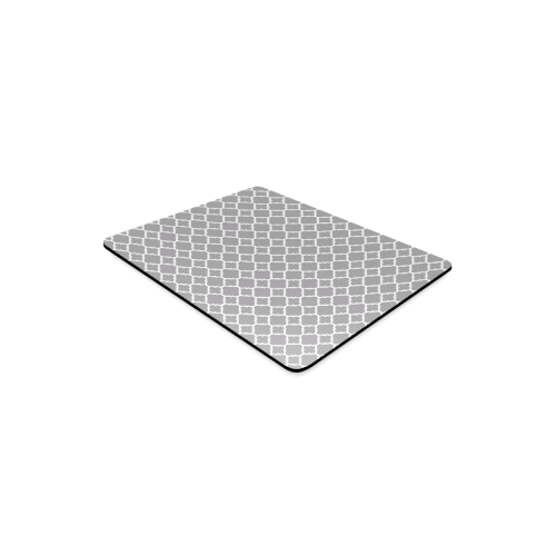 grey white quatrefoil classic pattern Rectangle Mousepad