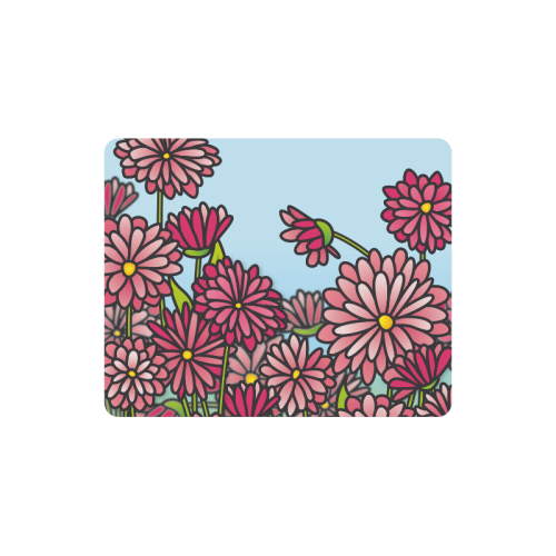 chrysantenum flower field pink floral Rectangle Mousepad