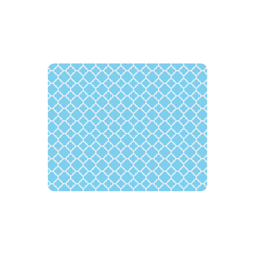 bright blue white quatrefoil classic pattern Rectangle Mousepad