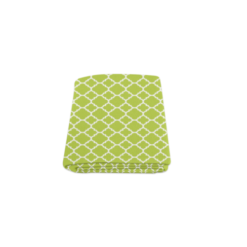 spring green white quatrefoil classic pattern Blanket 40"x50"