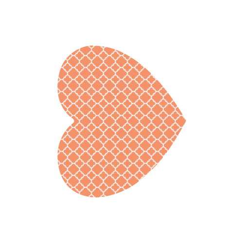 orange white quatrefoil classic pattern Heart-shaped Mousepad